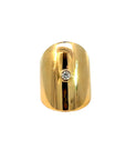 Gold and Diamond Shield Ring