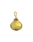 Citrine Bell Briolette Diamond Capped Pendant