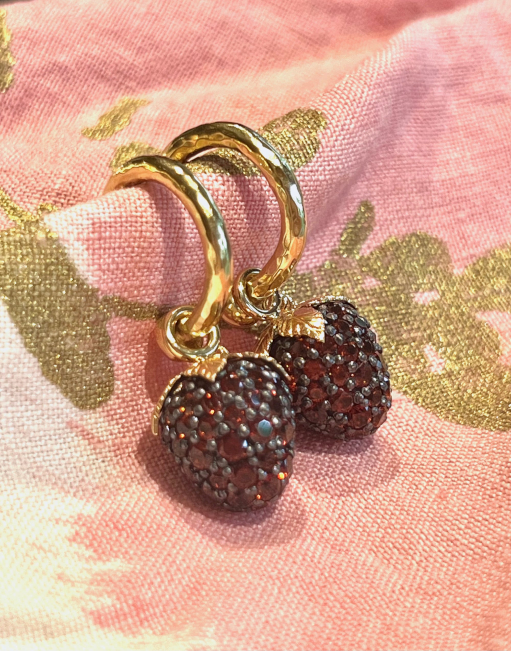 Strawberry Garnet Earring Charms