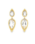 White Topaz Drop Earrings (14k Yellow Gold and White Topaz)