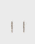 14k White Gold Diamond V Hoops