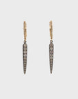 Oxidized Silver and Gold Diamond Dagger Earrings