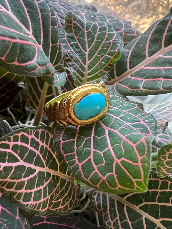 Sleeping Beauty Turquoise Hand Fabricated Ring
