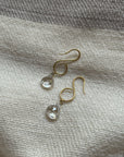 Serpentine Earrings With White Topaz Drop