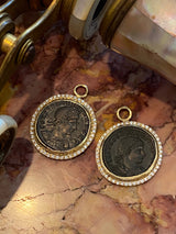 Roman Coin Hoop Charms