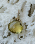 Citrine Bell Briolette Diamond Capped Pendant
