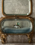 Emerald and Blue Topaz Bypass Ring (18k Yellow Gold, Emerald, Blue Topaz)