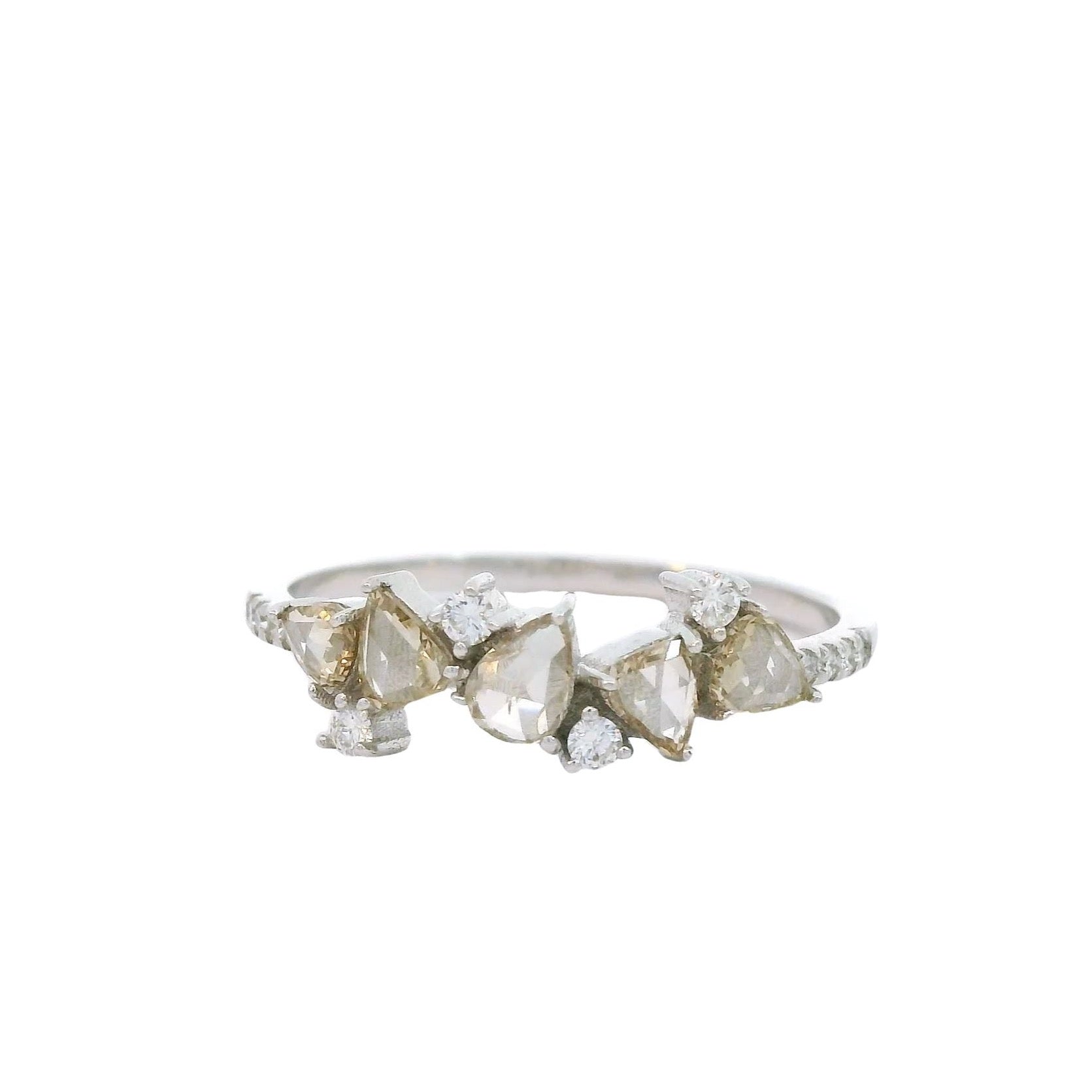 White Gold and Diamond Stacking Ring