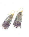 Fluorite and Celestial Tassel Earrings