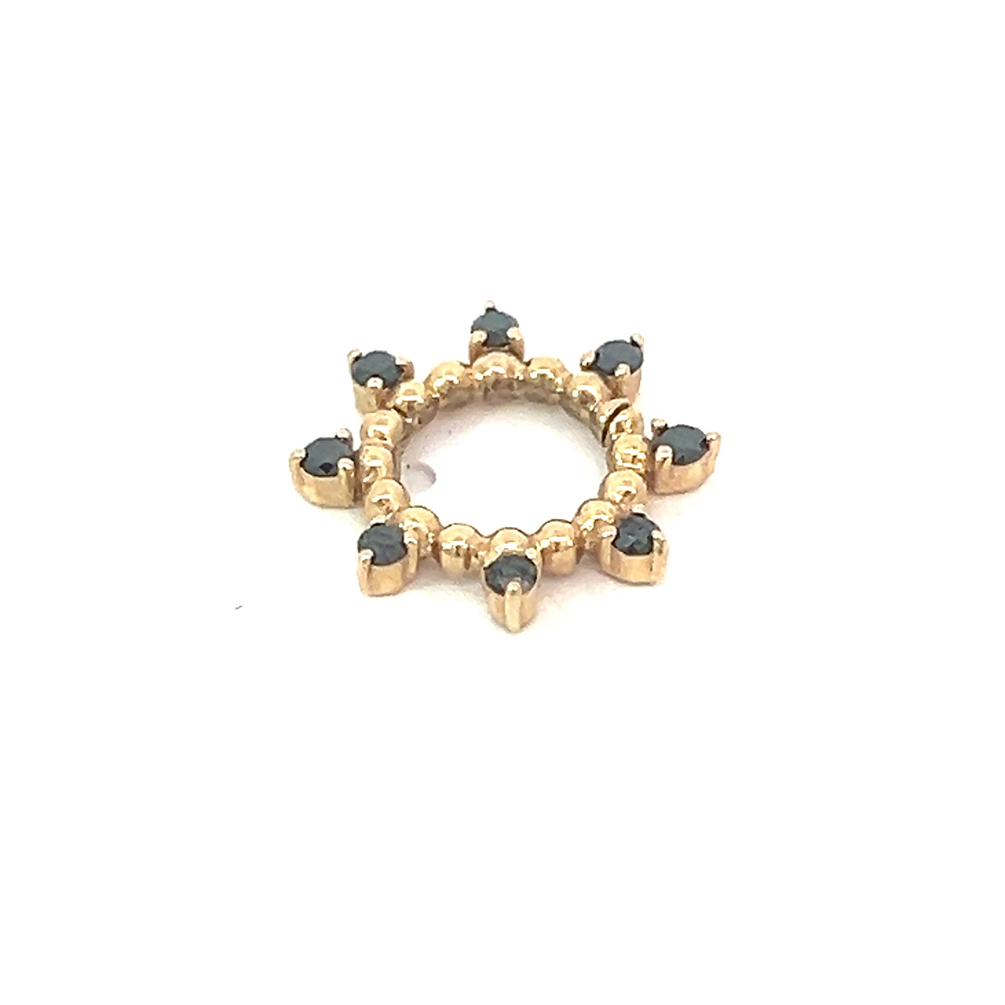 14k Yellow Gold and White Diamond Circle Clip Enhancer