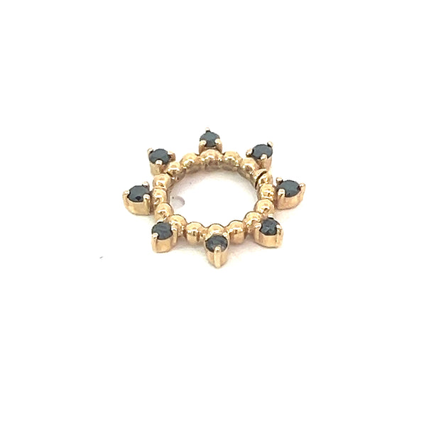 14k Yellow and White Diamond Circle Clip Enhancer