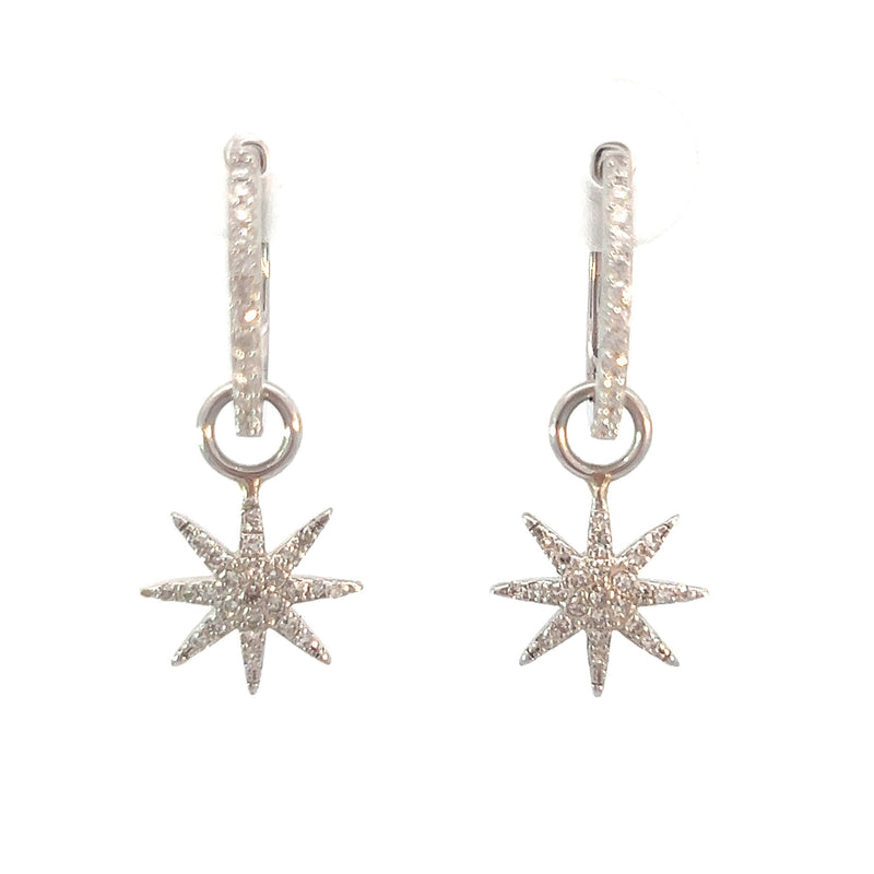 Starburst Earring Charms with Diamonds