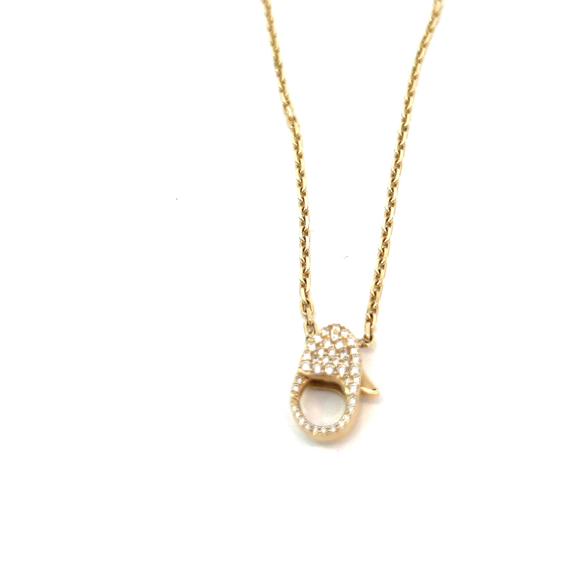 14k Gold Chain with Diamond Lobster Clip Charm