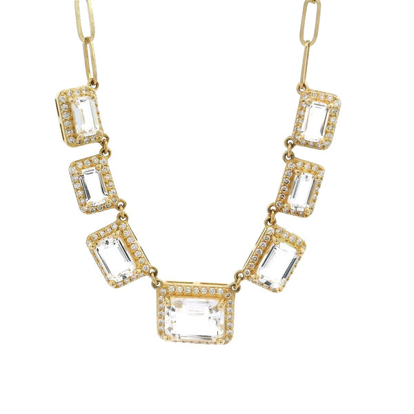 White Topaz and Gold Necklace