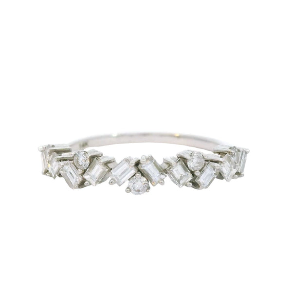 White Gold and Diamond Baguette Ring