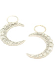 White Gold Crescent Moon Earring Charms