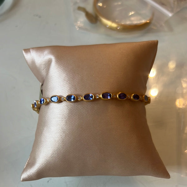 Sapphire, diamond, and gold bracelet