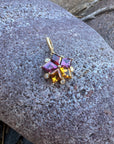 Rhodalite Garnet and Citrine Star Pendant with Diamonds