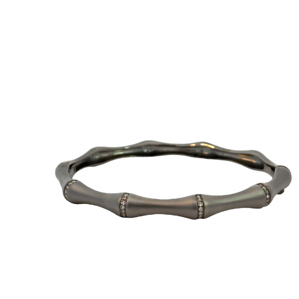 Oxidized Silver Bamboo Bangle