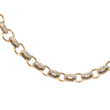 Yellow and White Gold Pave Diamond Bib Necklace