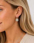 The Georgia Earrings (14k White Gold and Diamond)