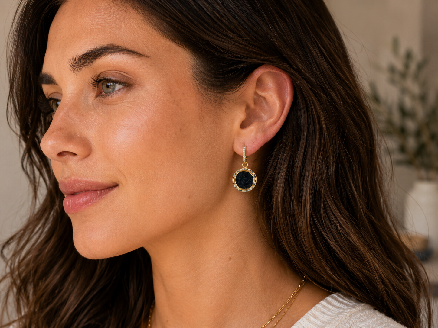The Millie Earring Charms (18k Yellow Gold, Sapphires, Roman coins)