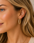 The Amelia Hoop Earrings (14k Yellow Gold and Diamonds)