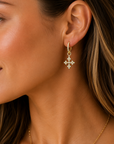 Maltese Cross Diamond Earring Charms  (14k Yellow Gold and Diamonds)