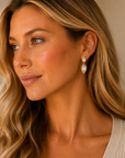 White Topaz Drop Earrings (14k Yellow Gold and White Topaz)