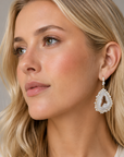 Bianca Earrings (14k Yellow Gold, Agate Stone, Diamond)