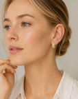 The Morgan Huggie Earrings (14k Yellow Gold and Diamonds)