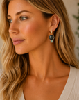 The Ella Roman Coin Earring Charms (18k Yellow Gold, Fluorite, and Pink Tourmaline)