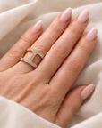 Independence Diamond Strap Ring (14k Yellow Gold and Diamond)