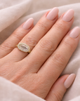 The Pebble Ring (14k Yellow Gold, Crystal, and Diamonds)