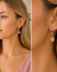 Ornate Shield Earrings (18k Yellow Gold and Diamond)