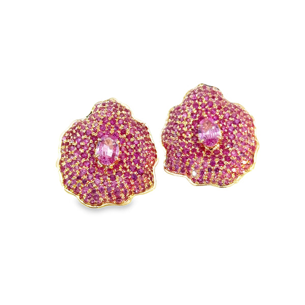 Pink Topaz 'Flower Power' Earrings