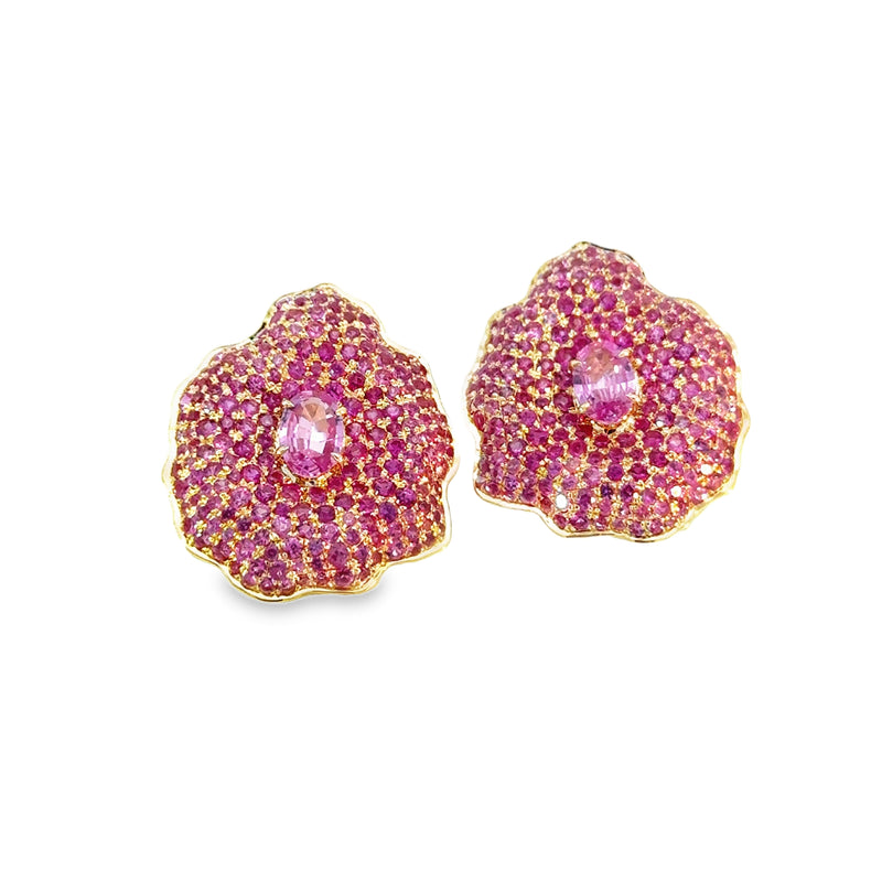 Pink Topaz 'Flower Power' Earrings