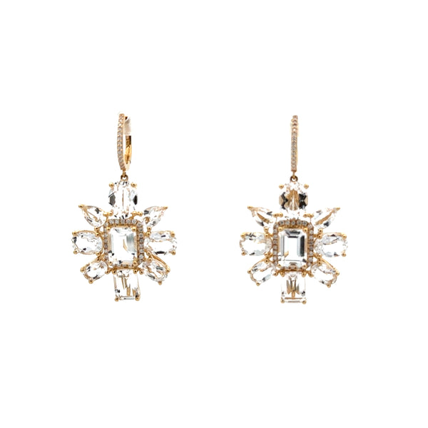 White Topaz Mixed-Shape Blossom Earrings