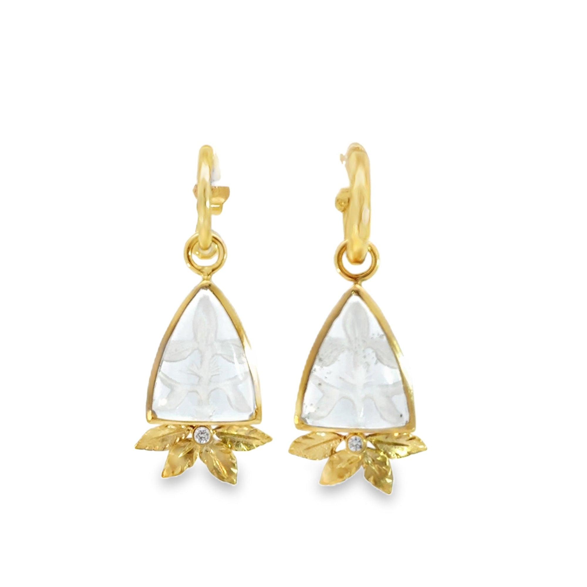 Triangle Quartz Carving Earring Charms