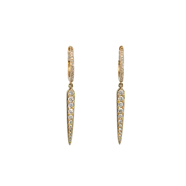 Gold and Diamond Dagger Earrings