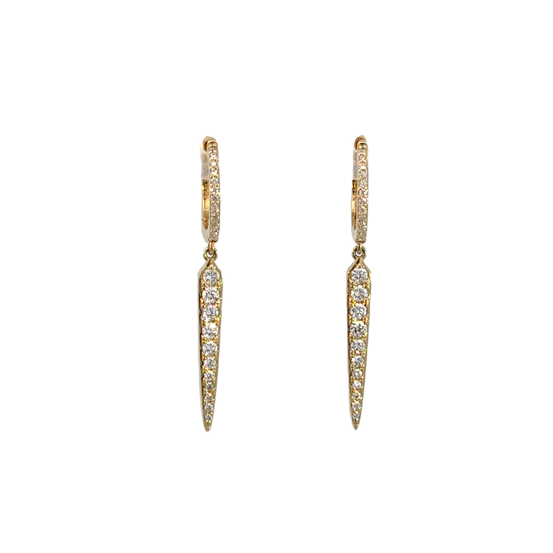 Gold and Diamond Dagger Earrings