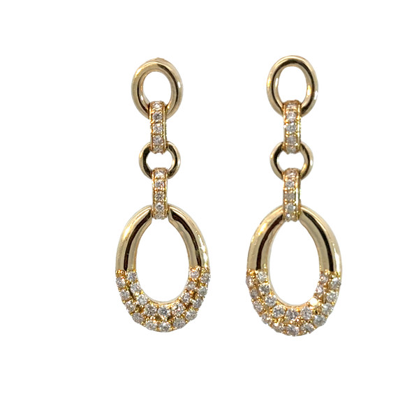 Pave Diamond Dipped Link Earrings