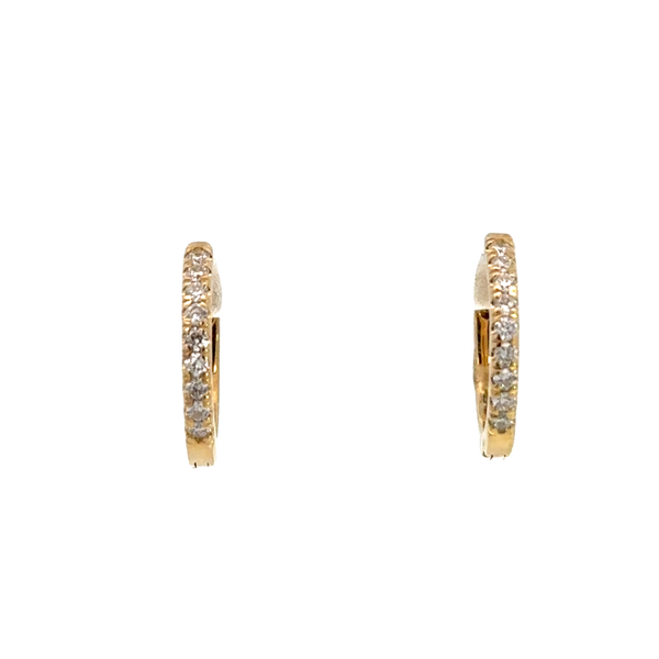 14K Yellow Gold Pave Diamond Huggies