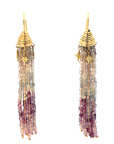 Fluorite and Celestial Tassel Earrings