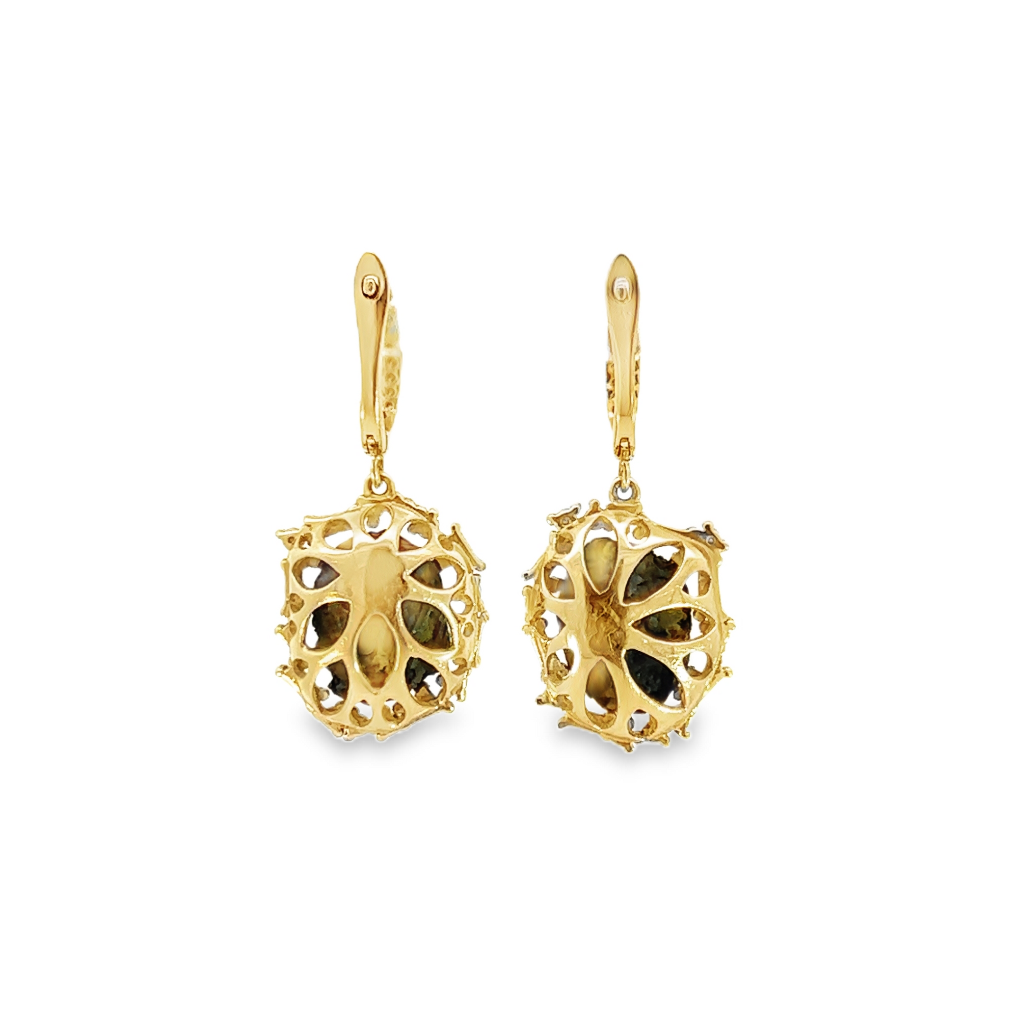 Geode and Diamond Drop Earring