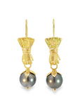 Leaf Capped Pearl Earring Charms