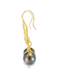 Leaf Capped Pearl Earring Charms