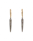 Oxidized Silver and Gold Diamond Dagger Earrings