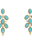 Turquoise, Diamond and 14k Gold Earrings