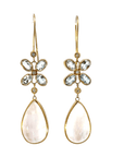 Floral Moonstone Drop Earrings